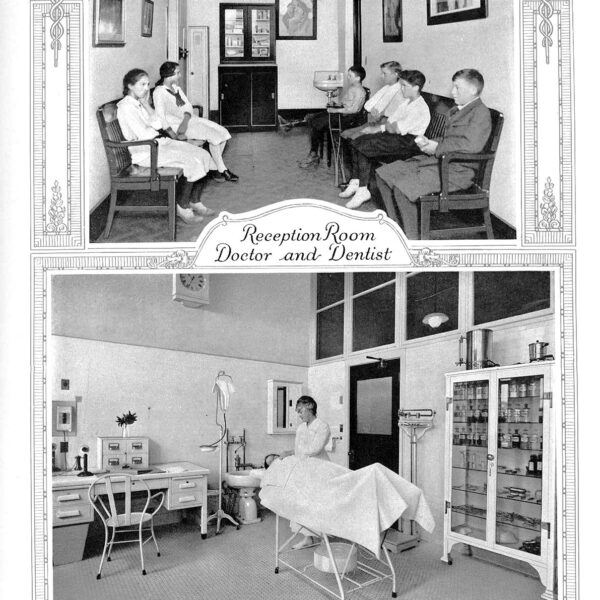 Medical Department of Chazy Central Rural School. CCRS offered both physician and dental services to its students, courtesy of William H. Miner. This photograph was taken from the CCRS yearbook.